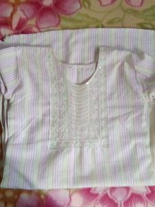 Striped Embroidered Kurta