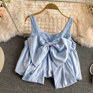 Powder Blue Korean Bow Top