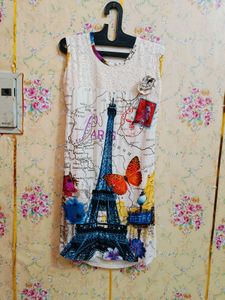 Paris Print Sleeveless Tunic