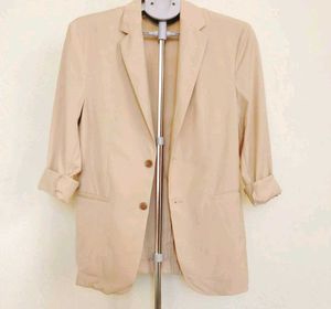 Beige Casual Blazer