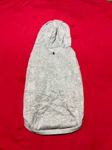 Grey Hooded Winter Sweatshirt for Small to Medium