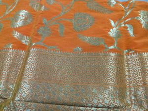 Orange Floral Dupatta