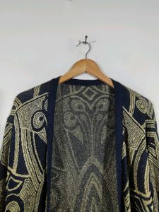 Black And Gold Print Shrug