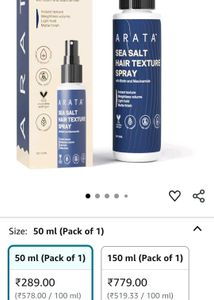 Sealed Packed Arata Sea Salt Hair Texture Spray