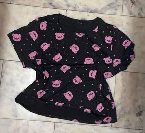 Cute Pig Print Top