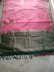 Pink soft silk saree