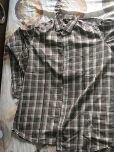 Brown Plaid Button-Down Shirt