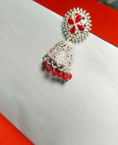 Red Jhumka Earrings