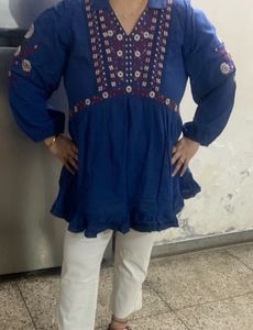Navy Blue A Line Top