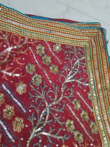Bright Red Bridal Saree