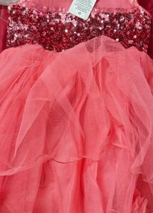 Girl&#39;s Coral Sequin Dress 2 To 3 Years