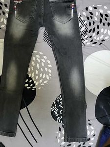 Stylish Grey Patch Jeans