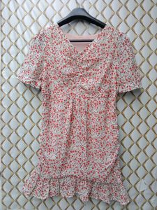 New With Tag Cute Floral Korean Midi Dress