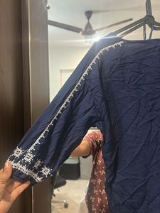 Embroidered Blue Top