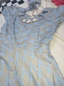 Vintage Blue Pattern Dress