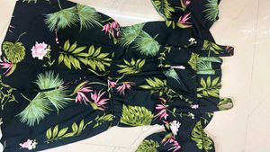 Floral Print Mesh Top Romper