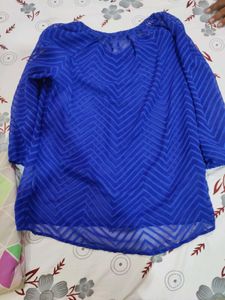 Blue Sheer Chevron Top