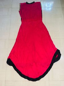 Elegant Pink &amp; Black Party Dress