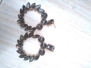 ✨ Statement Black Crystal Hoop Earrings ✨