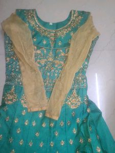 Elegant Green & Gold Anarkali
