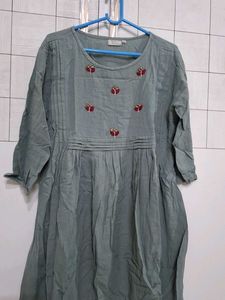Green Embroidered Dress