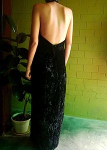 Vintage Velvet Halter Gown