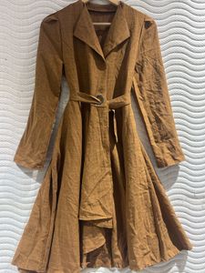 Brown Belted Trench Dress
