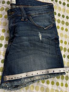 Distressed Denim Shorts