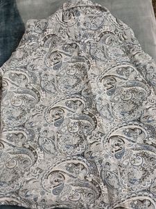 White Printed Shacket For Men