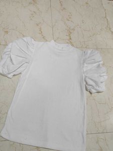 White Puff Sleeve Top