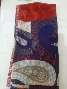 75)new Red Lace Saree