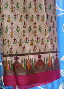 Vintage Hand-Painted Sari