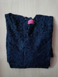Elegant Navy Blue Fit N Flare Top