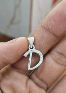 Silver "D" Initial Pendant