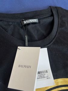BALMAIN ORIGINAL TSHIRT BLACK AND GOLD LOGO
