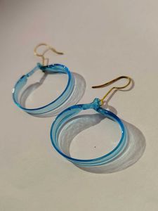 Stunning 3-Pair Blue &amp; Clear Glass Earring Bundle