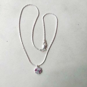 pure Silver Snack Chain+Pandent 16inch