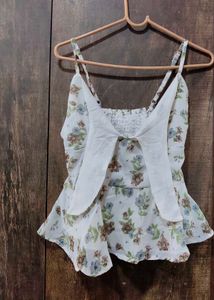 Floral Tie-Front Crop Cami Top🌷