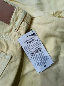 butter Yellow Wide Leg Jeans