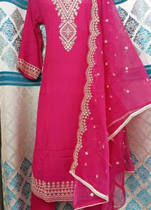 Partwear Pink Dress Set With Heavy Dupatta