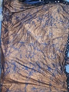 Elegant Brown &amp; Blue Saree