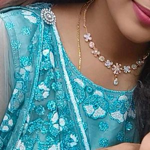Aqua Embellished Lehenga Choli