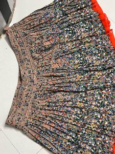 Branded Pinterest Floral Pleated Mini Skirt