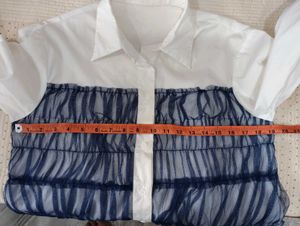 Tulle Accent Button Down