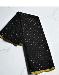 Elegant Black Polka Dot Saree.