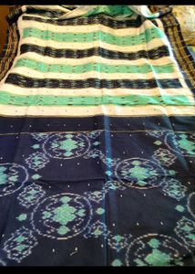Silk  Ikkath Green Saree
