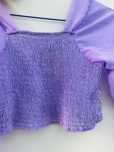 Purple Puff Sleeve Top