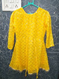 Lavish Yellow Colour Peplam Dress With Duptta