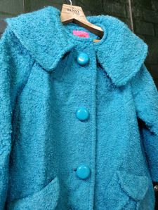 Cute Blue Button-Down stylish Coat for winter