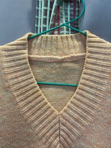 Peach V-Neck Knit Sweater